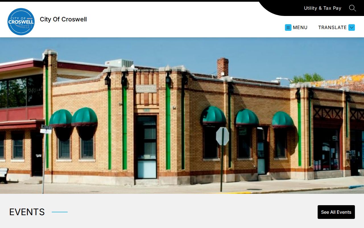 Official City of Croswell website used to reach city and police contact information