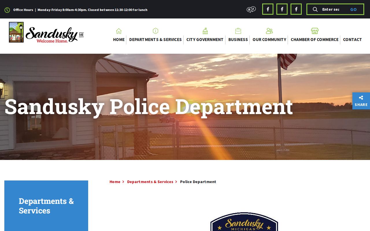 Official City of Sandusky Police Department information page